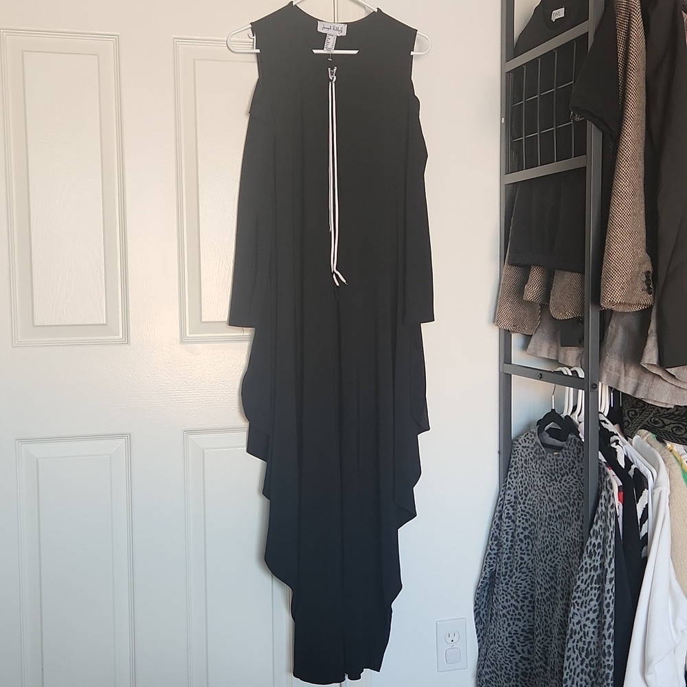 Joseph Ribkoff Black Asymmetrical Jumpsuit US 8 - Picture 3 of 11